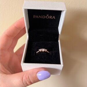 Pandora Rose Gold Ring with Sparkling Stones